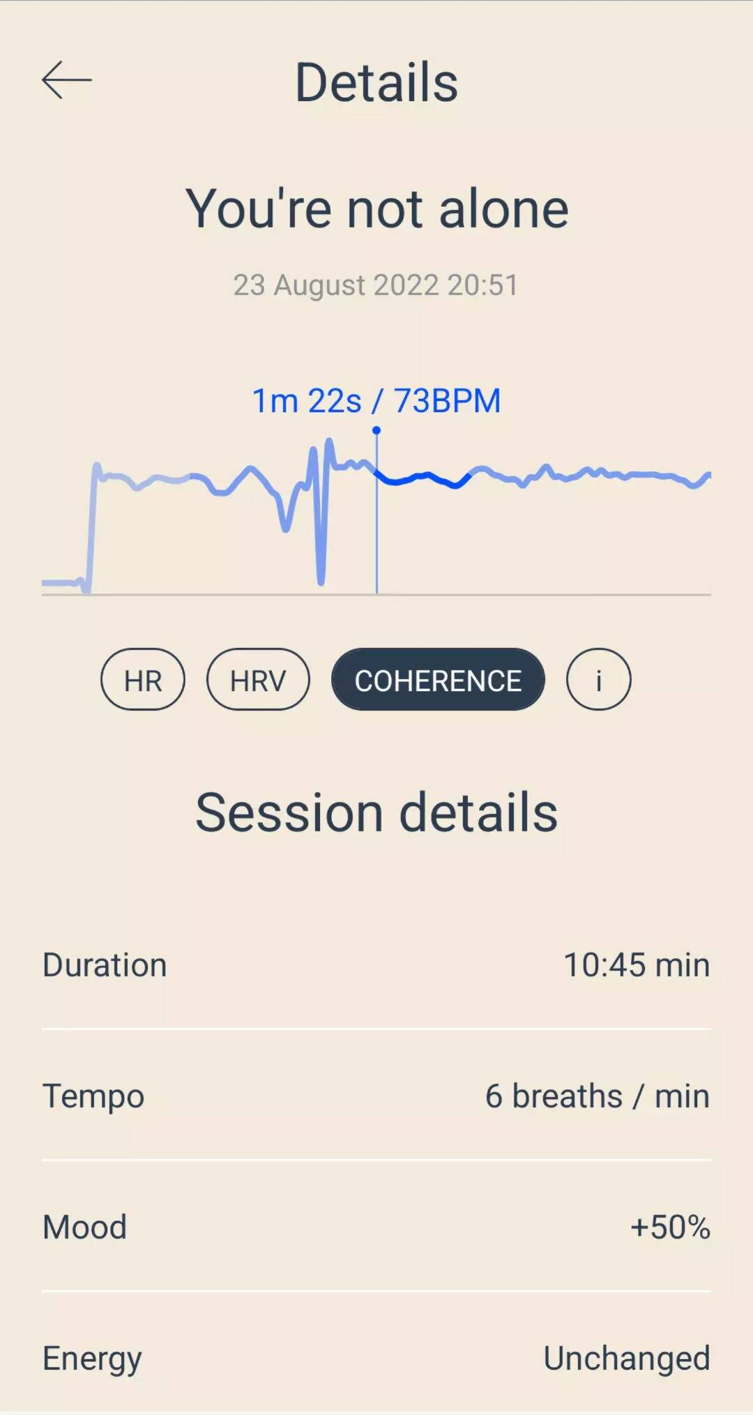 Moonbird resultaten na een ademshalingoefening